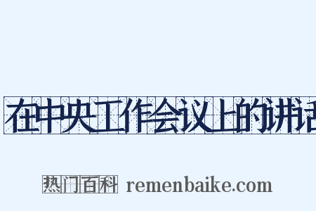 在中央工作会议上的讲话是什么意思的图片